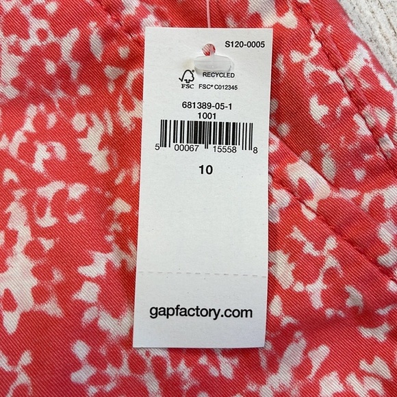 Gap NWT Pink & White 3 Inch Stretch Mid Rise Khaki Shorts Size 10 - Picture 4 of 9